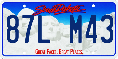 SD license plate 87LM43
