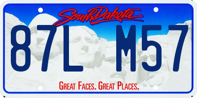 SD license plate 87LM57