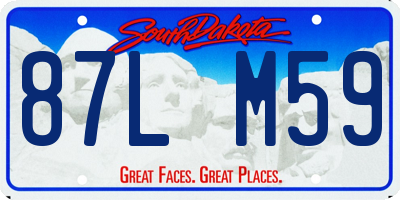 SD license plate 87LM59
