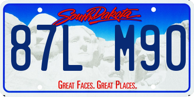 SD license plate 87LM90