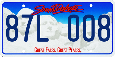 SD license plate 87LO08