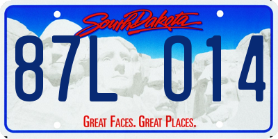 SD license plate 87LO14