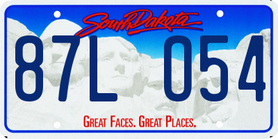 SD license plate 87LO54