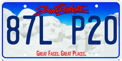 SD license plate 87LP20