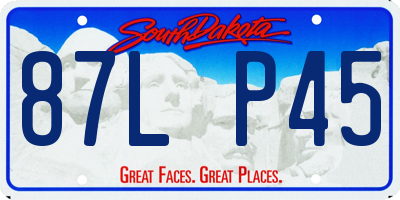 SD license plate 87LP45