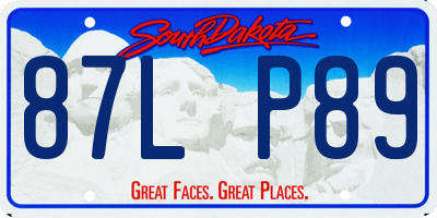 SD license plate 87LP89