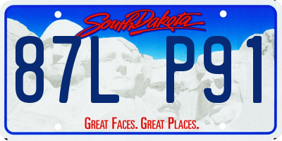 SD license plate 87LP91