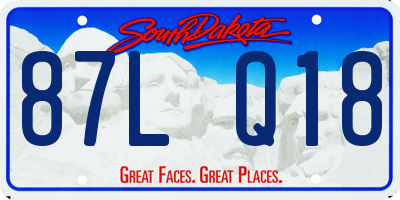 SD license plate 87LQ18