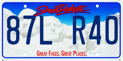 SD license plate 87LR40