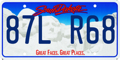 SD license plate 87LR68
