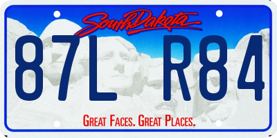 SD license plate 87LR84