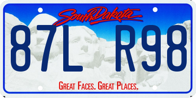 SD license plate 87LR98