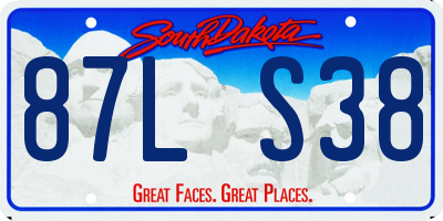 SD license plate 87LS38