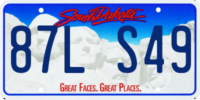 SD license plate 87LS49