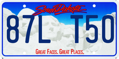 SD license plate 87LT50