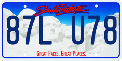 SD license plate 87LU78