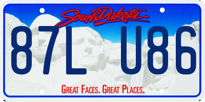 SD license plate 87LU86