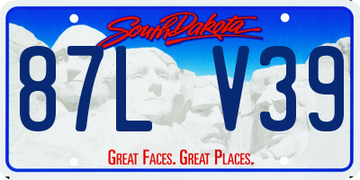 SD license plate 87LV39