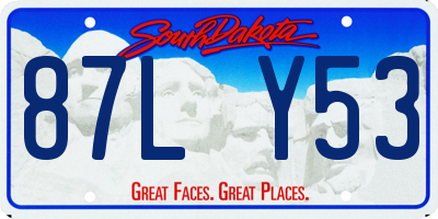 SD license plate 87LY53