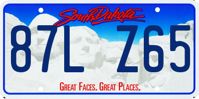 SD license plate 87LZ65