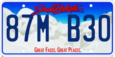 SD license plate 87MB30