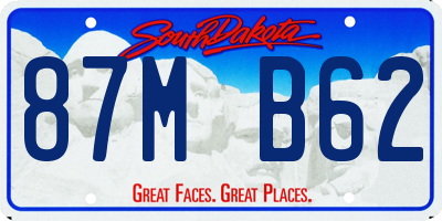 SD license plate 87MB62