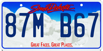 SD license plate 87MB67