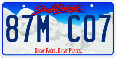 SD license plate 87MC07