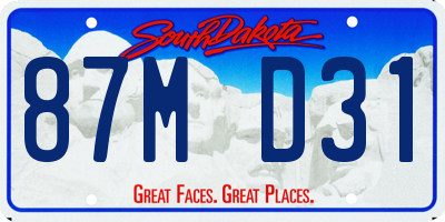 SD license plate 87MD31