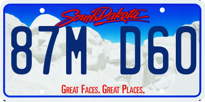 SD license plate 87MD60