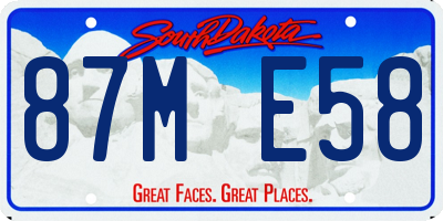 SD license plate 87ME58