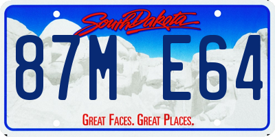 SD license plate 87ME64