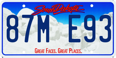 SD license plate 87ME93