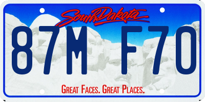 SD license plate 87MF70