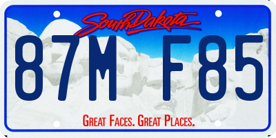 SD license plate 87MF85