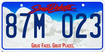 SD license plate 87MO23