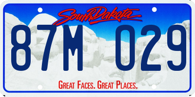 SD license plate 87MO29