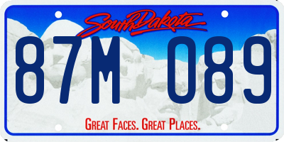 SD license plate 87MO89