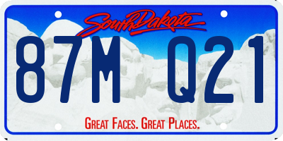 SD license plate 87MQ21