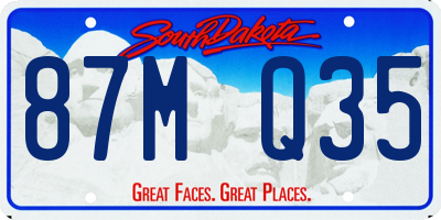 SD license plate 87MQ35