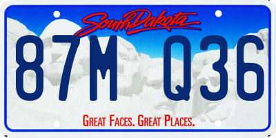 SD license plate 87MQ36