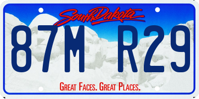 SD license plate 87MR29