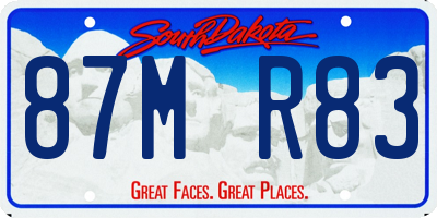 SD license plate 87MR83