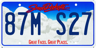 SD license plate 87MS27