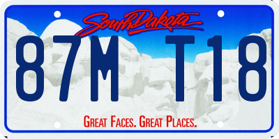 SD license plate 87MT18
