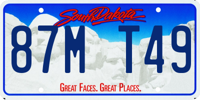 SD license plate 87MT49