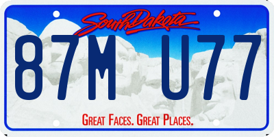 SD license plate 87MU77