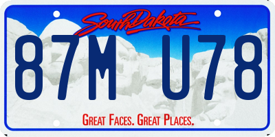 SD license plate 87MU78