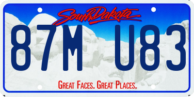 SD license plate 87MU83
