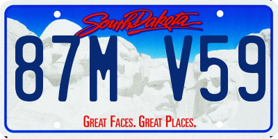 SD license plate 87MV59
